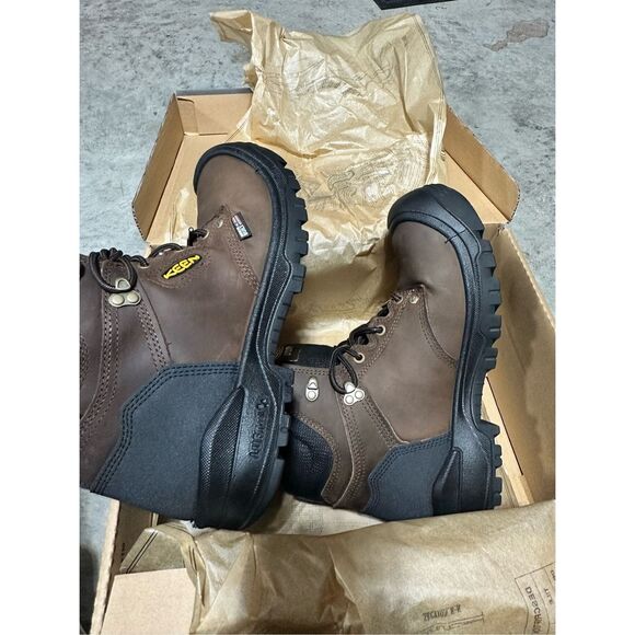 KEEN Independence 6" Waterproof Work Boots Dark Earth Black Men's 10 - Picture 6 of 7